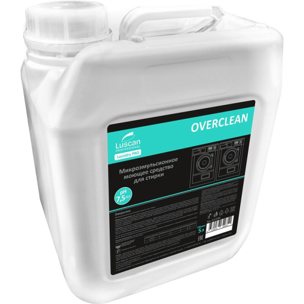 Жидкое средство для стирки микроэмульсионное Luscan Professional  Overclean 5 л