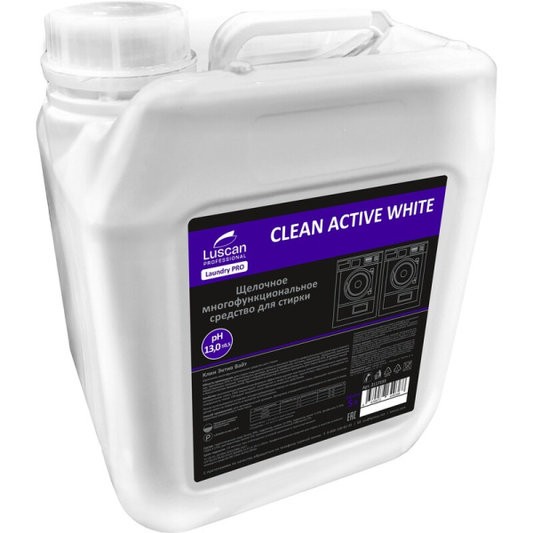 Жидкое средство для стирки щелочное Luscan Professional Clean Active  White 5 л