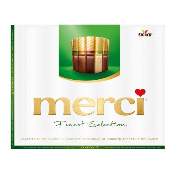Шоколадные конфеты Merci ассорти c миндалём 250 г