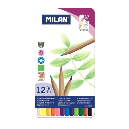 Карандаши цветные Milan 12 цветов Карандаши цветные Milan 12 цветов