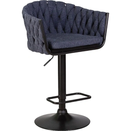 Стул барный Dobrin Leon синий/чёрный (ткань/металл)