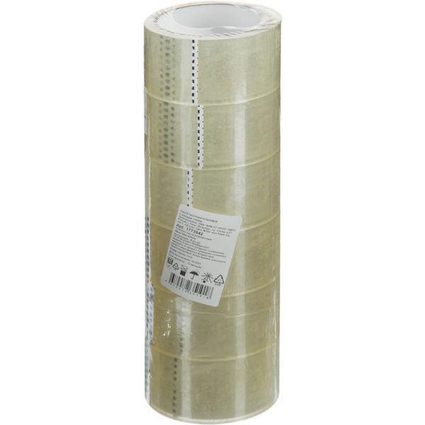 Клейкая лента упаковочная 48 мм х 45 м 40 мкм прозрачная (6 штук в  упаковке) Клейкая лента упаковочная 48 мм х 45 м 40 мкм прозрачная (6 штук в  упаковке)