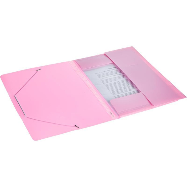 Папка на резинках Attache Акварель А4 20 мм пластиковая до 150 листов  розовая (толщина обложки 0.35 мм)
