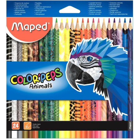 Карандаши цветные Maped Color'peps Animals 24 цвета трехгранные