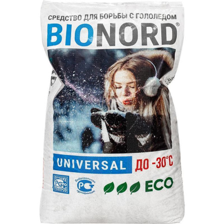 Реагент противогололедный Bionord Universal соль до -30 С мешок 23 кг