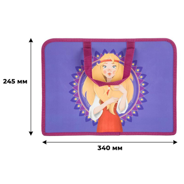 Папка для тетрадей Комус Три богатыря Аленушка А4 на молнии