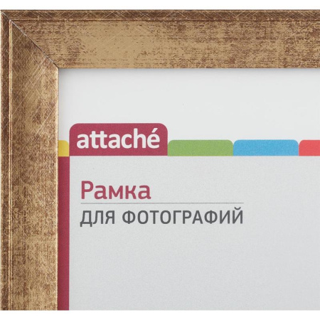 Рамка Attache А4 21х30 см пластиковый багет 25 мм золотистая