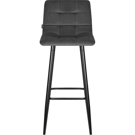 Стул барный Dobrin Nicole тёмно-серый/чёрный (велюр/металл)