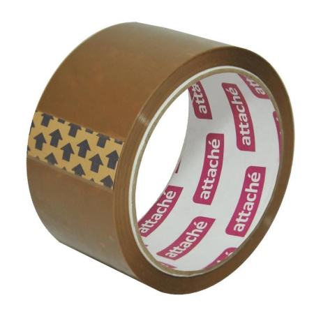 Клейкая лента упаковочная Attache 50 мм x 50 м 40 мкм коричневая Клейкая лента упаковочная Attache 50 мм x 50 м 40 мкм коричневая