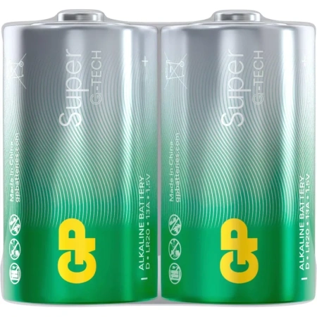 Батарейки GP Super большие D LR20 (2 штуки в упаковке)