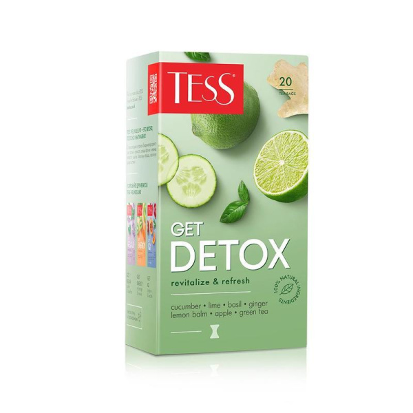 Чай Tess Get Detox revitalize&refresh зеленый 20 пакетиков