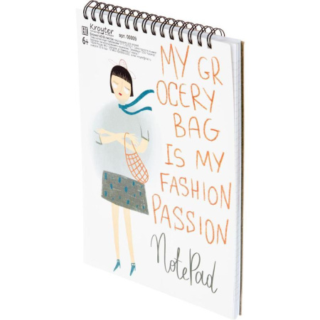 Блокнот Kroyter В тренде А5 60 листов разноцветный в клетку на спирали (145х206 мм)