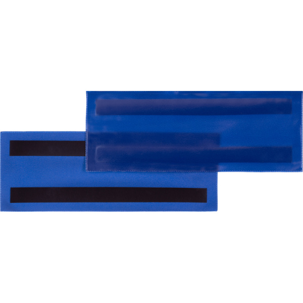 Карман для маркировки магнитный горизонтальный синий 210 x 74 мм (10  штук в упаковке)