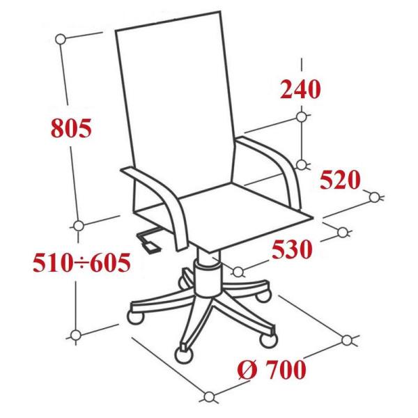 Кресло для руководителя Easy Chair 555 черное (искусственная кожа,  металл)