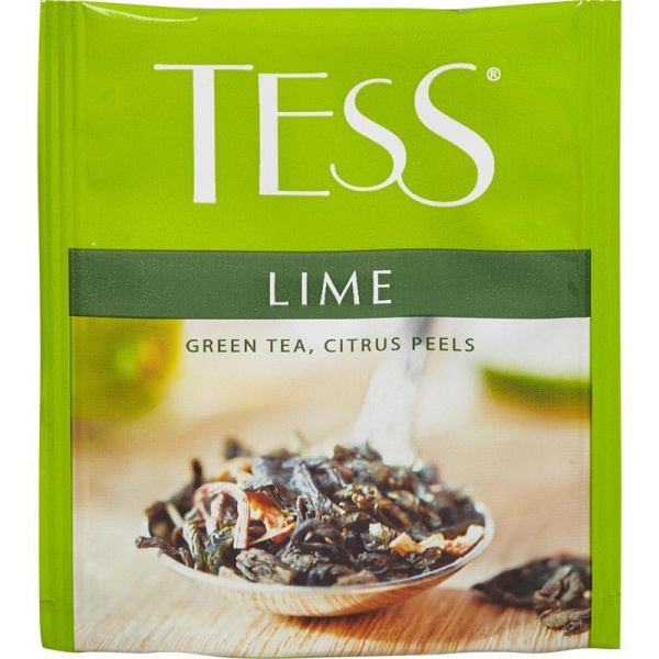 Чай Tess Lime Citrus peels зеленый с лаймом 100 пакетиков