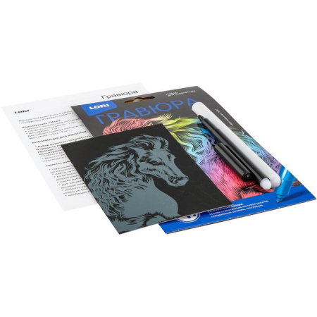 Гравюра Lori Классика малая Белая лошадь 10х15 см