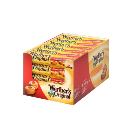 Карамель Werther's Original сливочная 50 г (24 штуки в упаковке) Карамель Werther's Original сливочная 50 г (24 штуки в упаковке)
