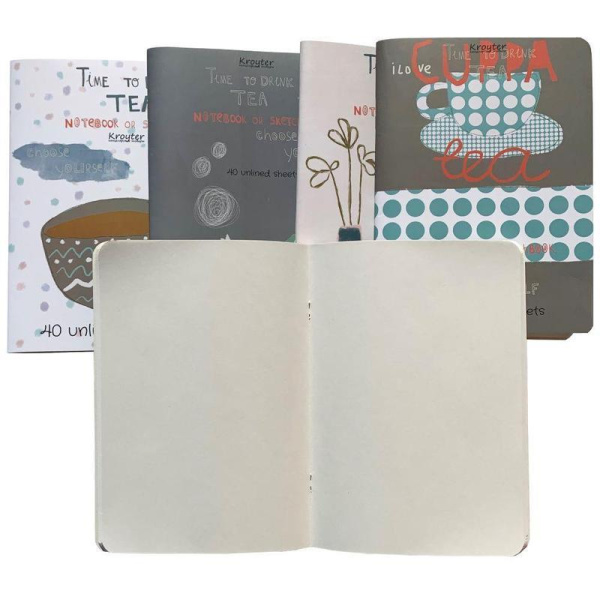 Тетрадь общая Kroyter Tea Crema А5 40 листов без линовки на скрепке  (обложка в ассортименте)