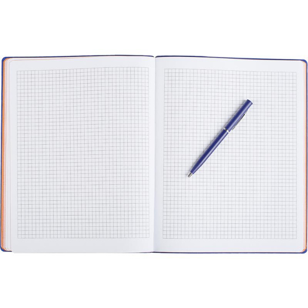 Бизнес-тетрадь Attache Light Book A4 96 листов синяя в клетку на сшивке   (220x265 мм) + ручка синяя шариковая