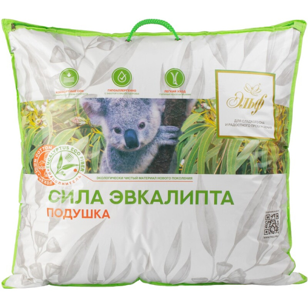 Подушка Эльф Эвкалипт 68х68 см эвкалиптовое волокно и искусственный  лебяжий пух/жаккард-сатин