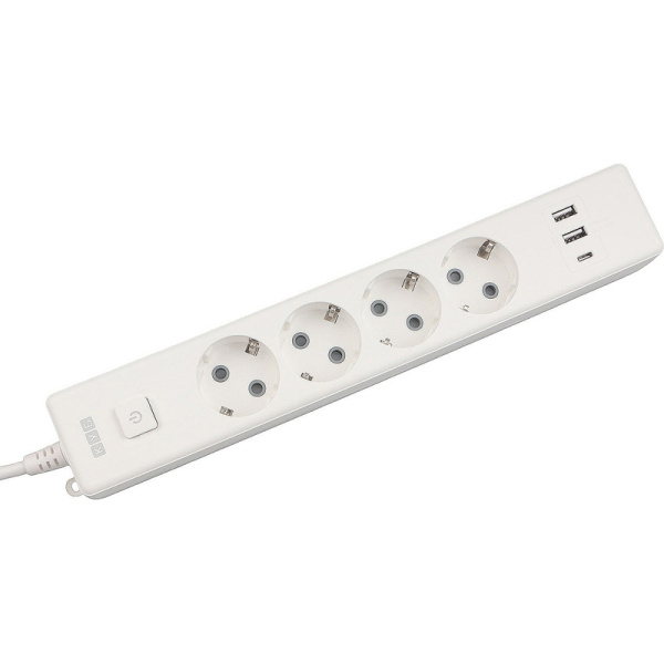 Удлинитель Power Cube 4 розетки + USB 1.9 м с заземлением и выключателем  (PC-6-2M)