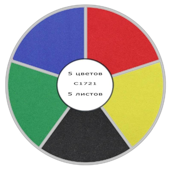 Картон цветной Апплика (А4, 5 листов, 5 цветов, бархатный) в ассортименте