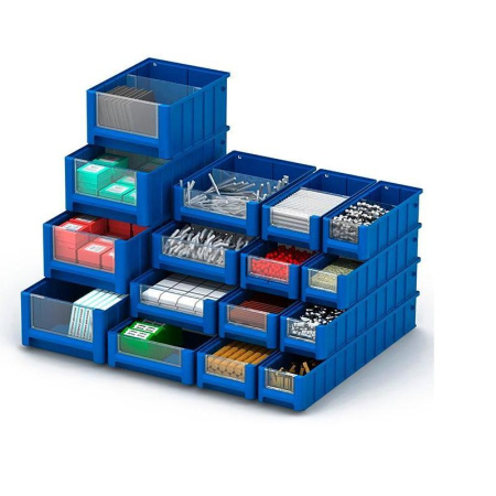 Ящик (лоток) SK полочный полипропиленовый 500х155х90 мм синий