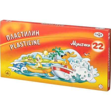 Пластилин Гамма Мультики 22 цвета 440 г со стеком