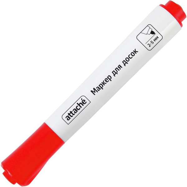 Маркер для досок Attache мокрого стирания красный (толщина линии 2-5 мм)