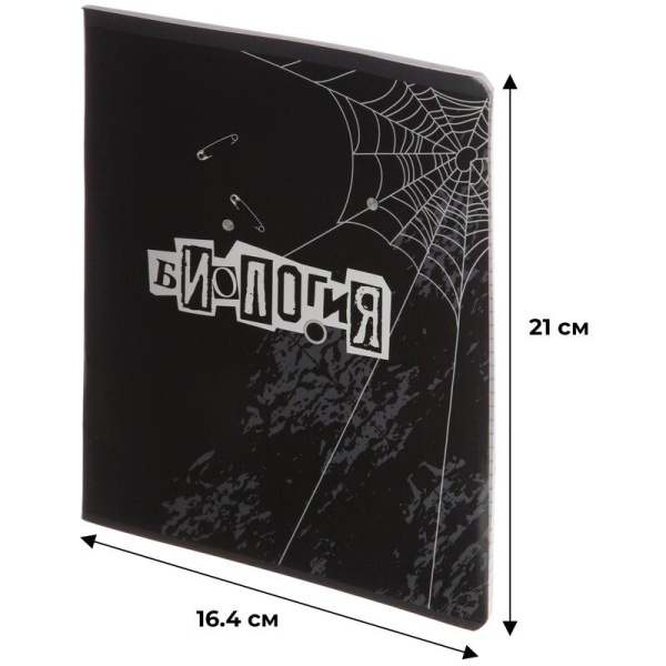 Тетрадь предметная по биологии №1 School Панк А5 48 листов разноцветная  в клетку УФ-сплошной глянцевый лак