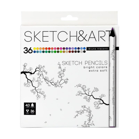 Карандаши цветные SKETCH&ART 36 цветов трехгранные