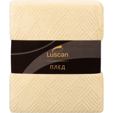 Плед Luscan микрофибра 200х220 см бежевый фактурный