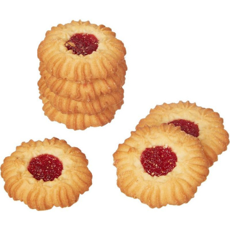 Печенье сдобное Курабье с вишневым джемом 4кг Печенье сдобное Курабье с вишневым джемом 4кг