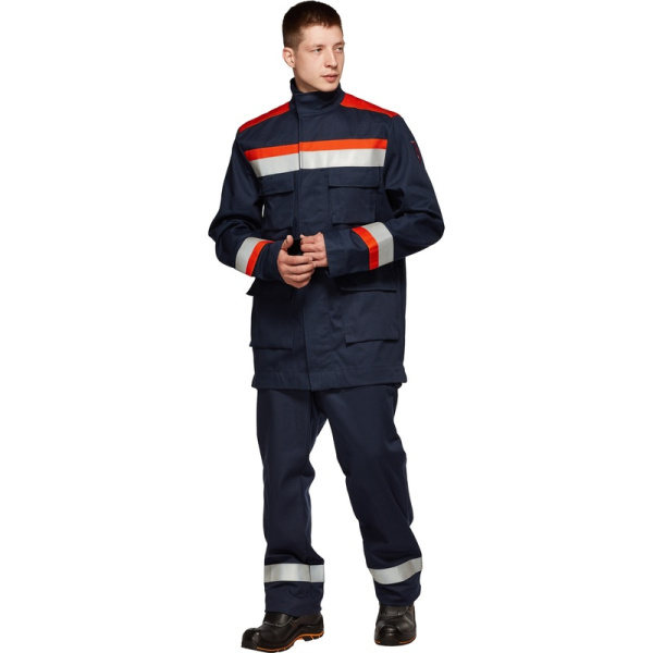 Костюм для защиты от электродуги Энергия летний синий/оранжевый 13.2  кал/см2 (размер 44-46, рост 182-188)
