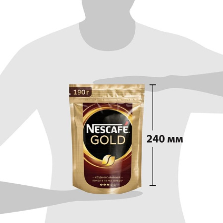 Кофе растворимый Nescafe Gold 190 г (пакет)