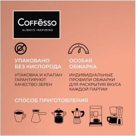 Кофе в зернах Coffesso Mокка 1 кг (пакет)
