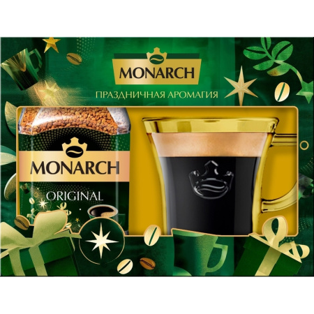 Кофе растворимый сублимированный Monarch Original с чашкой 95 г (картонная коробка)