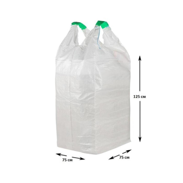 Мешок биг-бэг двухстропный 75x75x125 см (верх открытый, дно глухое, 10  штук в упаковке) Мешок биг-бэг двухстропный 75x75x125 см (верх открытый, дно глухое, 10  штук в упаковке)