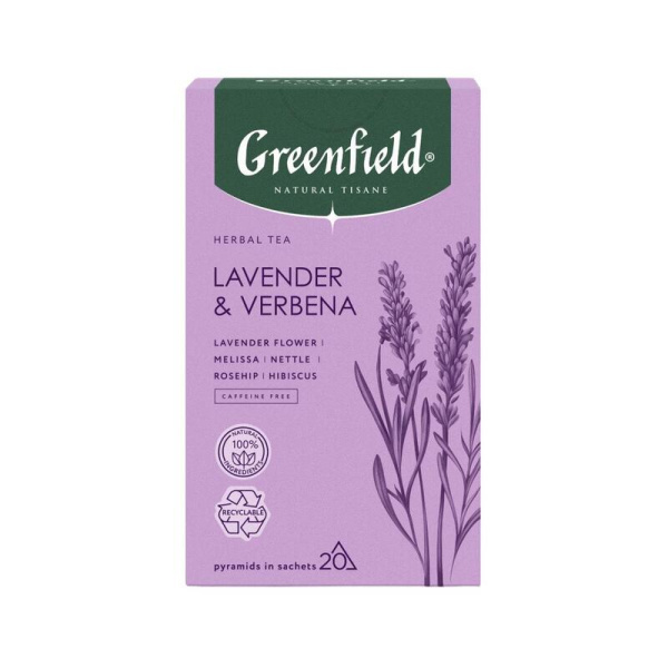 Чай Greenfield Natural Tisane Lavender & Verbena травяной 20  пакектиков