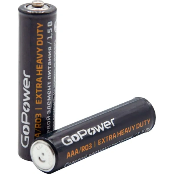 Батарейка AAA мизинчиковая GoPower Extra Heavy Duty (4 штуки в упаковке)