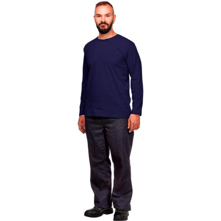 Футболка темно-синяя длинный рукав 100% хлопок M (44-46) Футболка темно-синяя длинный рукав 100% хлопок M (44-46)