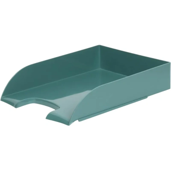 Лоток горизонтальный для бумаг Комус Ницца пластиковый зеленый