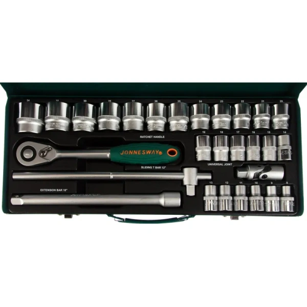 Набор головок торцевых Jonnesway 8-34 мм 1/2" 28 предметов (S04H4728S)