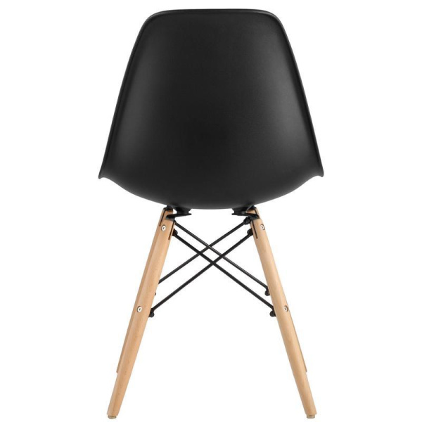 Стул для столовых Eames черный (пластик/металл/деревянные ножки)