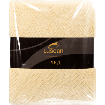 Плед Luscan микрофибра 200х220 см бежевый фактурный
