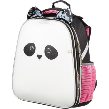 Ранец №1 School анатомический Panda (экокожа, пайетки двусторонние)