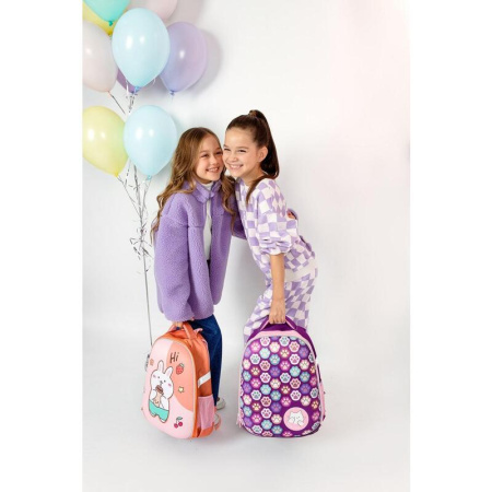 Ранец №1 School Easy Bunny анатомический розовый с одним отделением