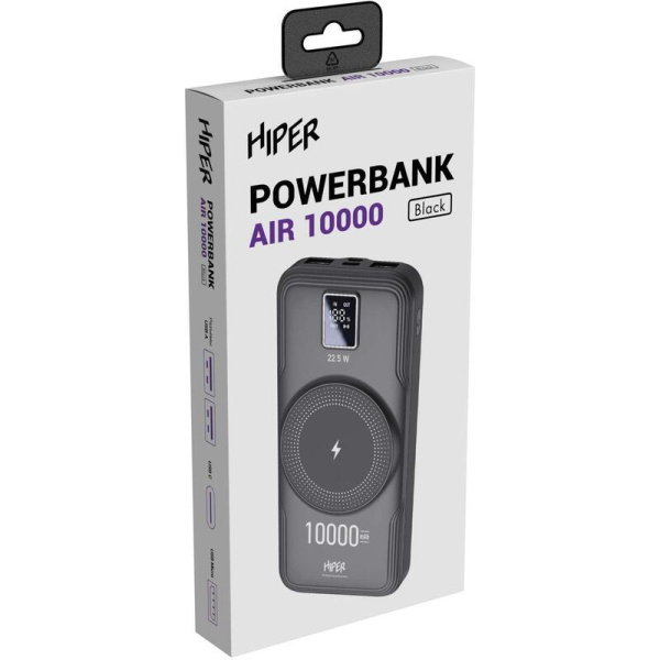 Внешний аккумулятор (power bank) Hiper Air 10000 (10000 мАч, Air 10000  Black)