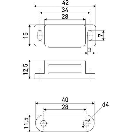 Накладка StahlBuro белый 42х12,5 мм