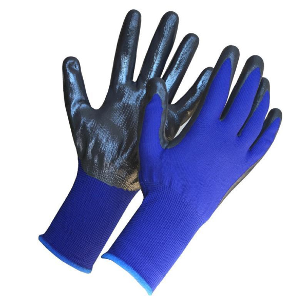 Перчатки рабочие трикотажные нейлоновые с нитриловым покрытием (размер 9)